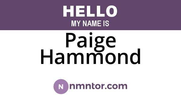 Paige Hammond