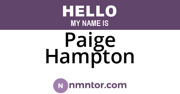 Paige Hampton
