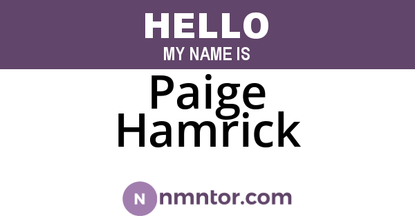 Paige Hamrick