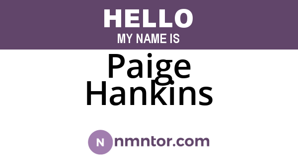Paige Hankins