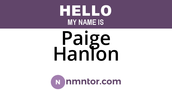 Paige Hanlon