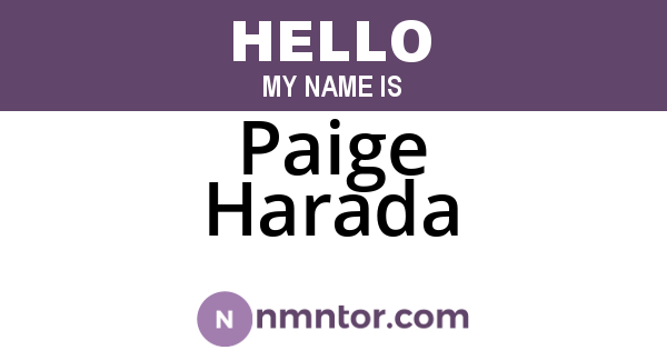 Paige Harada
