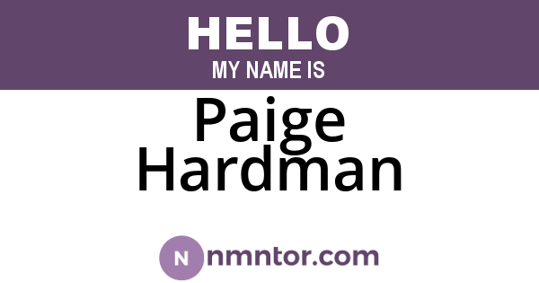 Paige Hardman