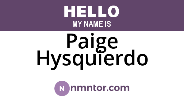 Paige Hysquierdo