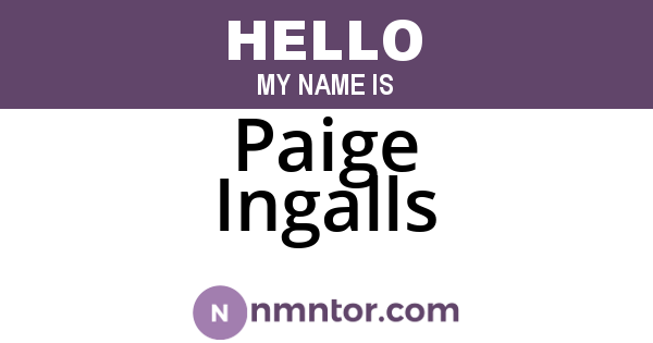 Paige Ingalls
