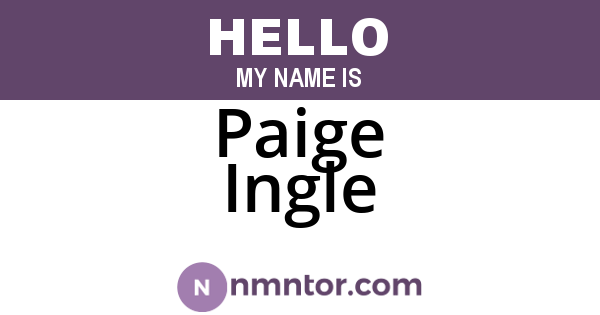 Paige Ingle