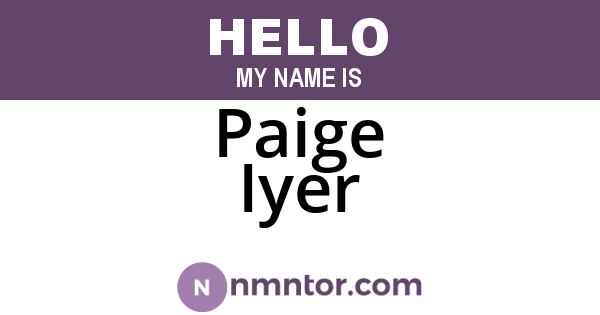 Paige Iyer