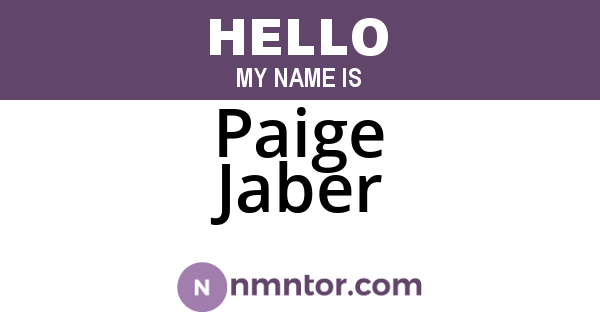 Paige Jaber