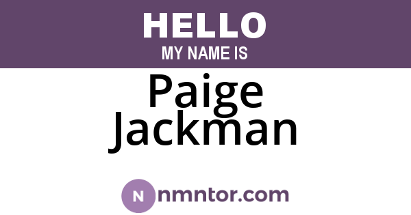 Paige Jackman