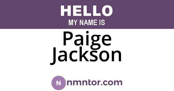 Paige Jackson