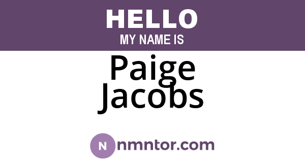 Paige Jacobs