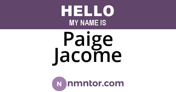 Paige Jacome