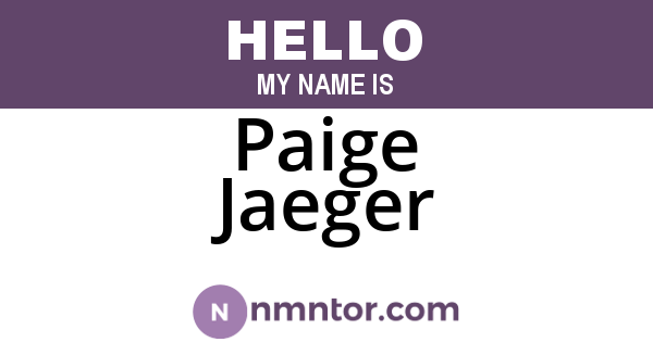 Paige Jaeger
