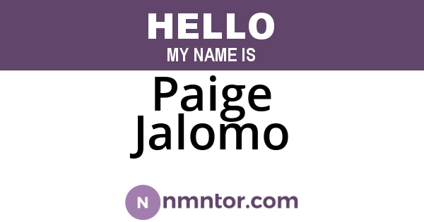 Paige Jalomo
