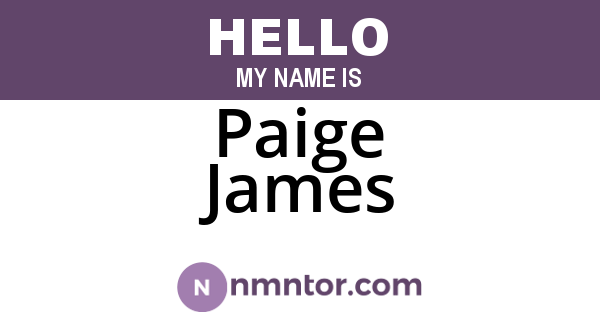 Paige James