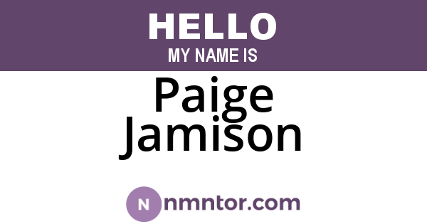 Paige Jamison