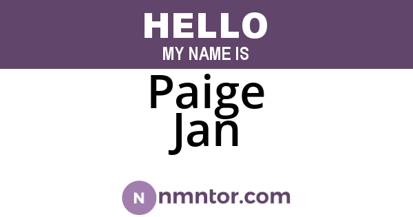 Paige Jan