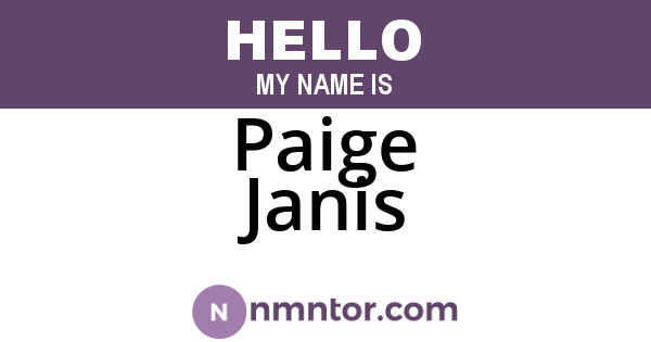 Paige Janis