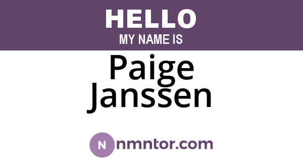 Paige Janssen