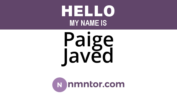 Paige Javed