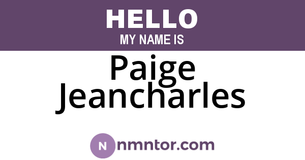 Paige Jeancharles