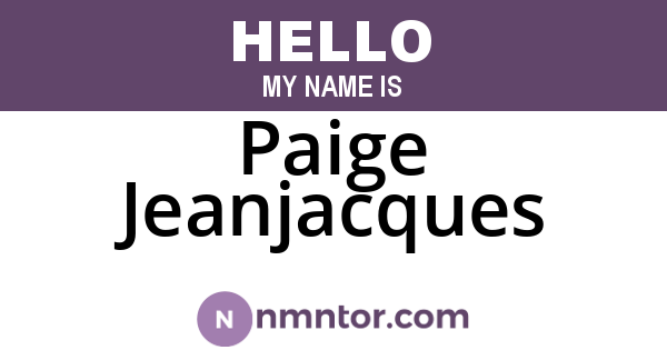 Paige Jeanjacques