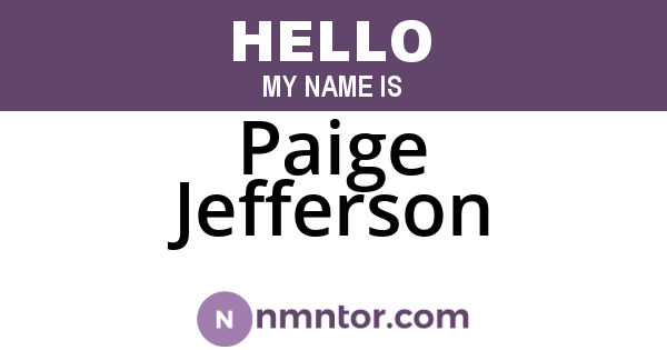 Paige Jefferson