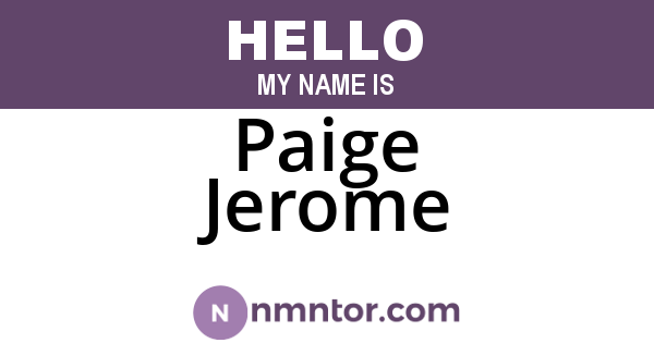 Paige Jerome