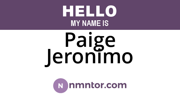 Paige Jeronimo