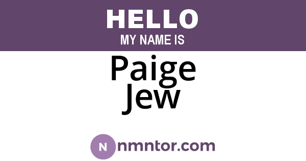 Paige Jew
