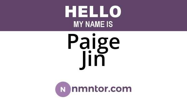 Paige Jin