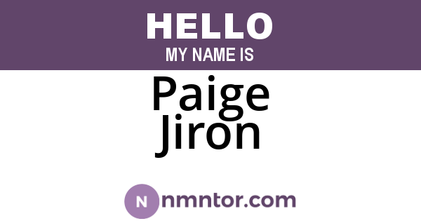 Paige Jiron