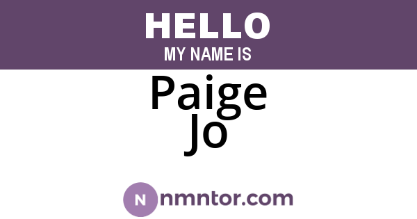 Paige Jo