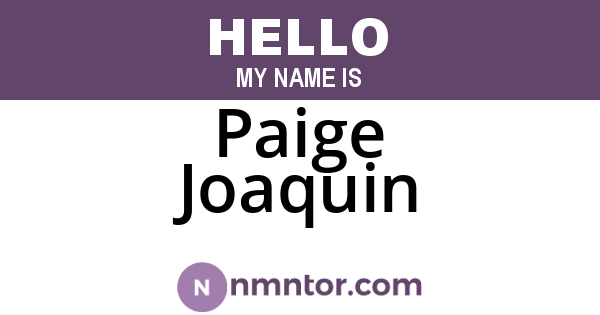Paige Joaquin