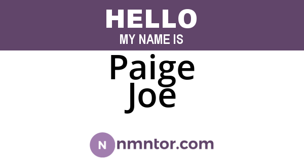 Paige Joe