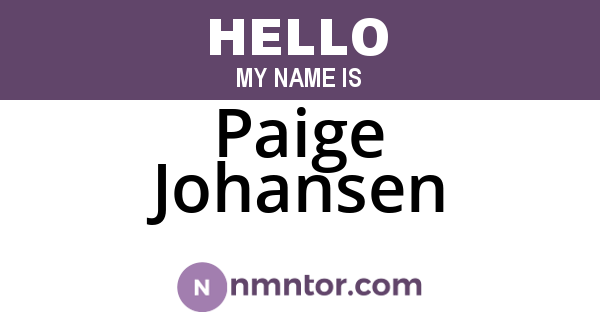 Paige Johansen