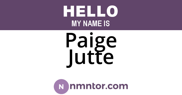 Paige Jutte
