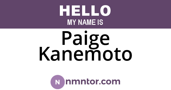 Paige Kanemoto