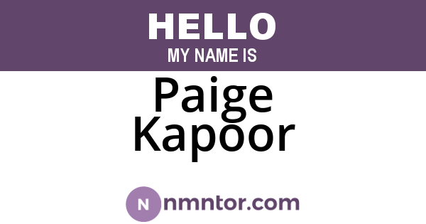 Paige Kapoor