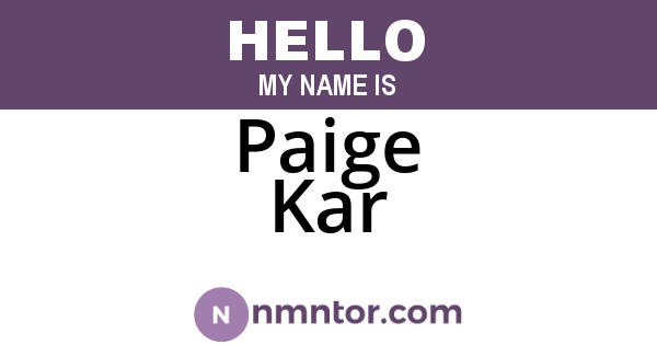 Paige Kar
