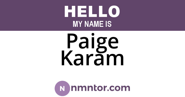 Paige Karam