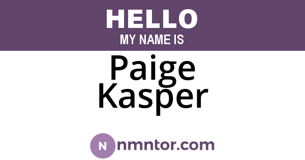Paige Kasper