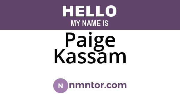 Paige Kassam