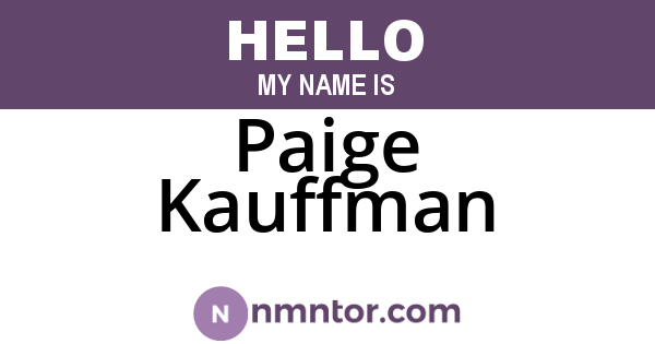 Paige Kauffman
