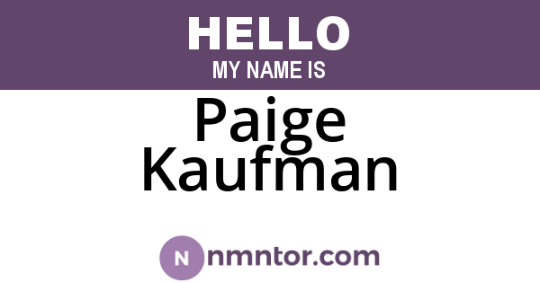 Paige Kaufman