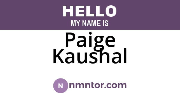 Paige Kaushal