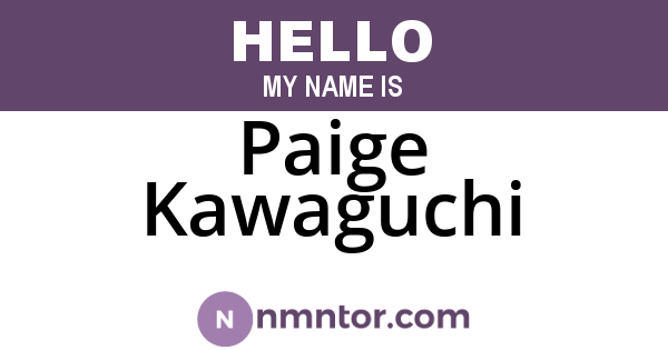 Paige Kawaguchi