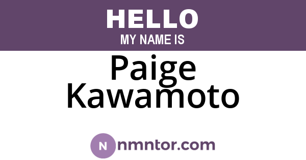 Paige Kawamoto
