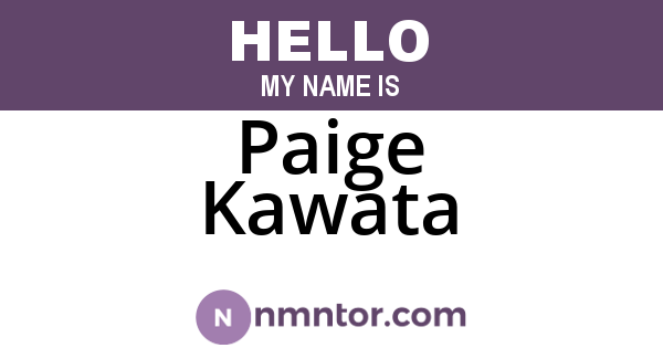 Paige Kawata