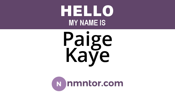 Paige Kaye